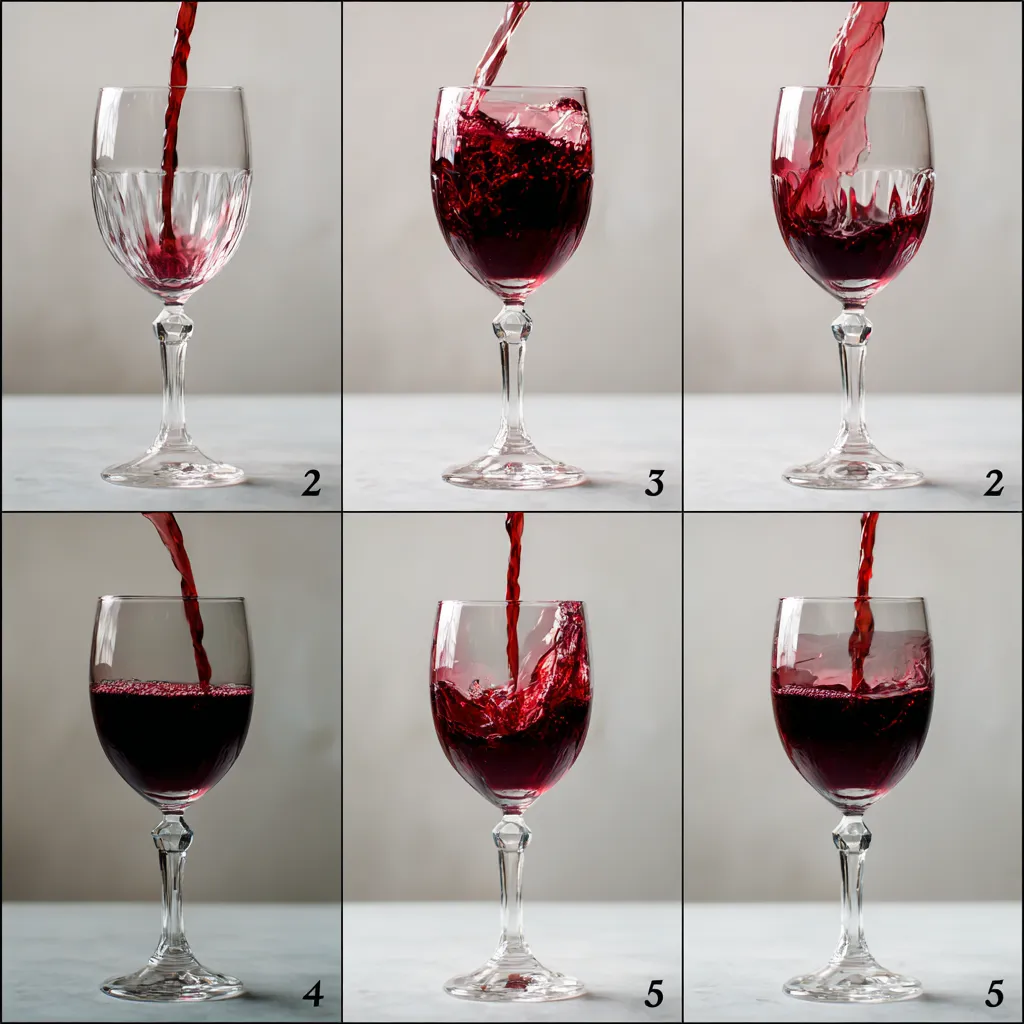 moonbowfee A series of 5 stages showing a wine glass being fill cd9bd56d cc52 4ea2 bbe6 ef726e5063a2 pour c&eacute;pages rouges