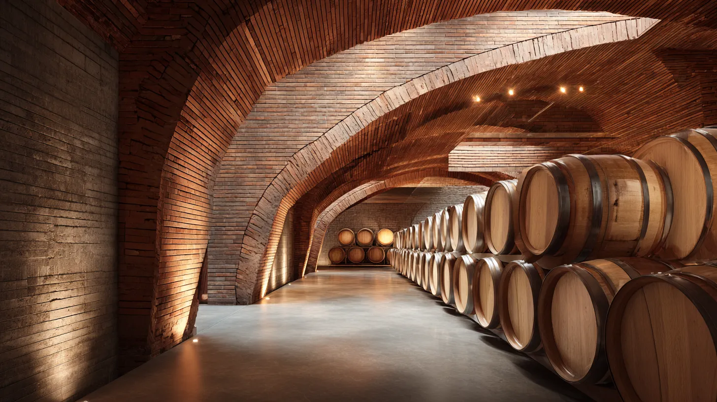 u6312687855 oak barrel stacked huge space with red brick interi 544e1fdd 53d2 4dae b95f c842876aeb6a pour Les principaux