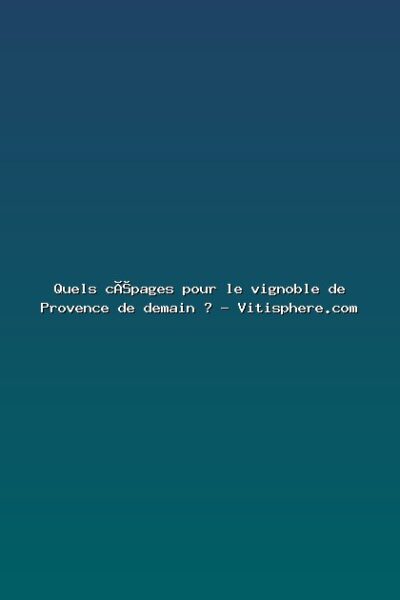 Featured: Quels c&eacute;pages pour le vignoble de Provence de demain ? - Vitisphere.com