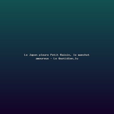 Featured: Le Japon pleure Petit Raisin, le manchot amoureux - Le Quotidien.lu