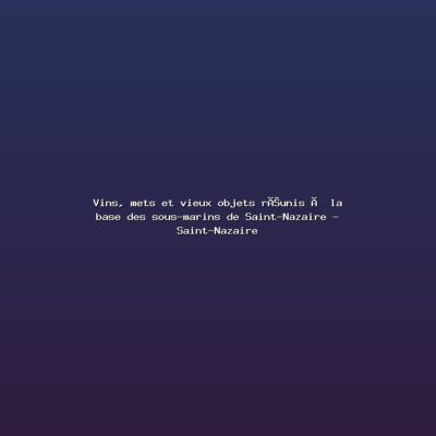Featured: Vins, mets et vieux objets r&eacute;unis &agrave; la base des sous-marins de Saint-Nazaire - Saint-Nazaire