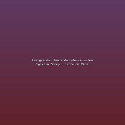 Featured: Les grands blancs du Luberon selon Sylvain Morey - Terre de Vins
