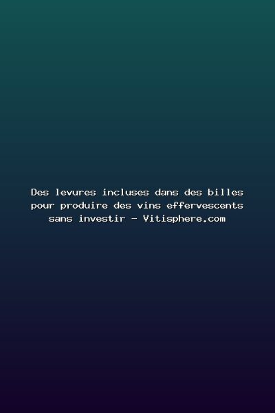 Des levures incluses dans des billes pour produire des vins effervescents sans investir – Vitisphere.com Featured: Des levures incluses dans des billes pour produire des vins effervescents sans investir - Vitisphere.com