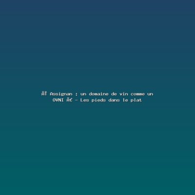 Featured: &laquo; Assignan : un domaine de vin comme un OVNI &raquo; - Les pieds dans le plat