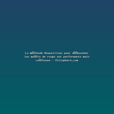 Featured: La m&eacute;thode Beauvillain pour d&eacute;bourber les mo&ucirc;ts de rouge est performante mais co&ucirc;teuse - Vitisphere.com