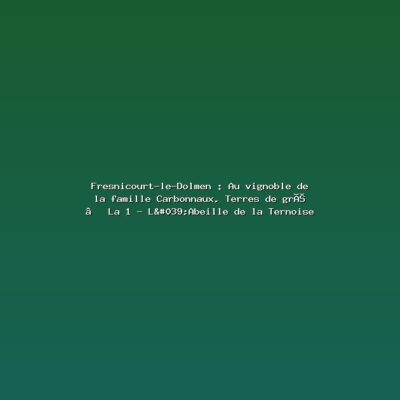 Featured: Fresnicourt-le-Dolmen : Au vignoble de la famille Carbonnaux, Terres de gr&eacute; &ndash; La 1 - L'Abeille de la Ternoise